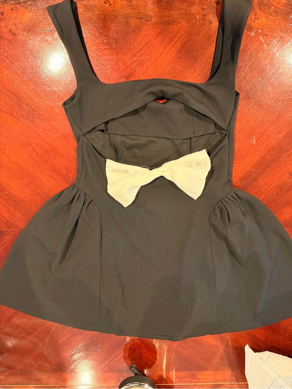 Cider Black Sleeveless Peplum Top